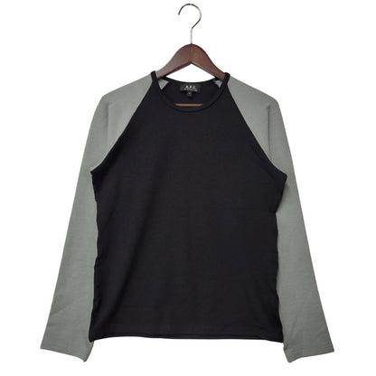 【中古品】【レディース】 フランス製 ACRYLIC RAGLAN CUT SEWN アクリル ラグラン カットソー トップス 長袖 168-260225-cs-16-izu サイズ：M カラー：ブラック×グレー 万代Net店