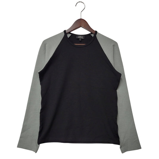 【中古品】【レディース】 フランス製 ACRYLIC RAGLAN CUT SEWN アクリル ラグラン カットソー トップス 長袖 168-260225-cs-16-izu サイズ：M カラー：ブラック×グレー 万代Net店