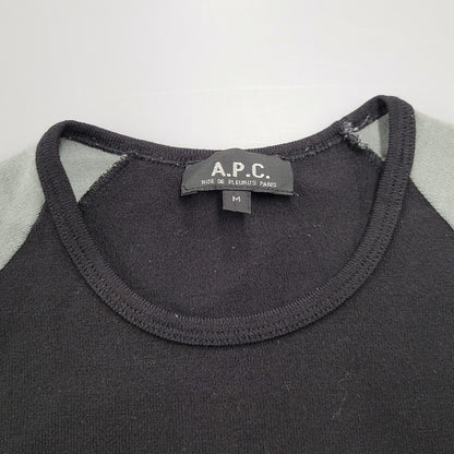 【中古品】【レディース】 フランス製 ACRYLIC RAGLAN CUT SEWN アクリル ラグラン カットソー トップス 長袖 168-260225-cs-16-izu サイズ：M カラー：ブラック×グレー 万代Net店