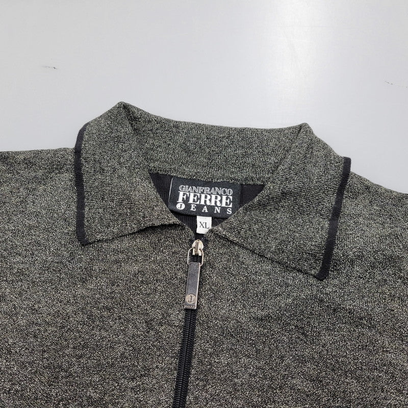 【中古品】【メンズ】 GIANFRANCO FERRE JEANS ジャンフランコ フェレ ジーンズ HALF ZIP S/S SHIRT ハーフジップ ショートスリーブ シャツ イタリア製 半袖 141-260228-as-12-izu サイズ：XL カラー：グレー 万代Net店