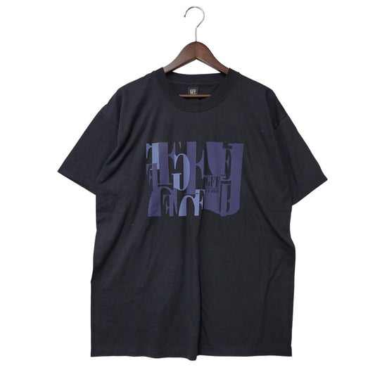 【中古品】【メンズ】 イタリア製 LOGO PRINT S/S TEE ロゴ プリント ショートスリーブ Tシャツ トップス 半袖 141-260226-ya-11-izu サイズ：L カラー：BLACK 万代Net店