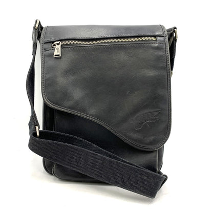 【現状渡し品】【メンズ/レディース】 LEATHER SHOULDER BAG レザー ショルダー バッグ カバン 188-260226-kh-03-izu カラー：ブラック 万代Net店