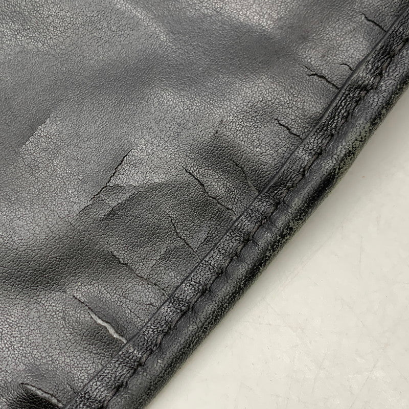 【現状渡し品】【メンズ/レディース】 LEATHER SHOULDER BAG レザー ショルダー バッグ カバン 188-260226-kh-03-izu カラー：ブラック 万代Net店