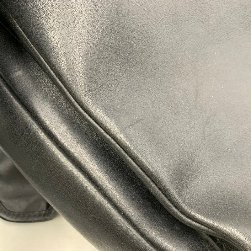 【現状渡し品】【メンズ/レディース】 LEATHER SHOULDER BAG レザー ショルダー バッグ カバン 188-260226-kh-03-izu カラー：ブラック 万代Net店