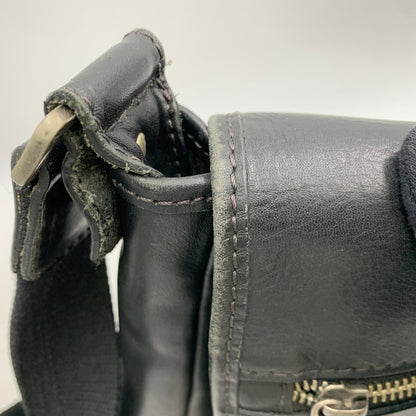 【現状渡し品】【メンズ/レディース】 LEATHER SHOULDER BAG レザー ショルダー バッグ カバン 188-260226-kh-03-izu カラー：ブラック 万代Net店