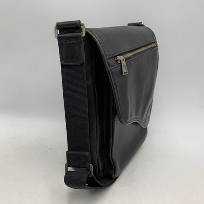 【現状渡し品】【メンズ/レディース】 LEATHER SHOULDER BAG レザー ショルダー バッグ カバン 188-260226-kh-03-izu カラー：ブラック 万代Net店