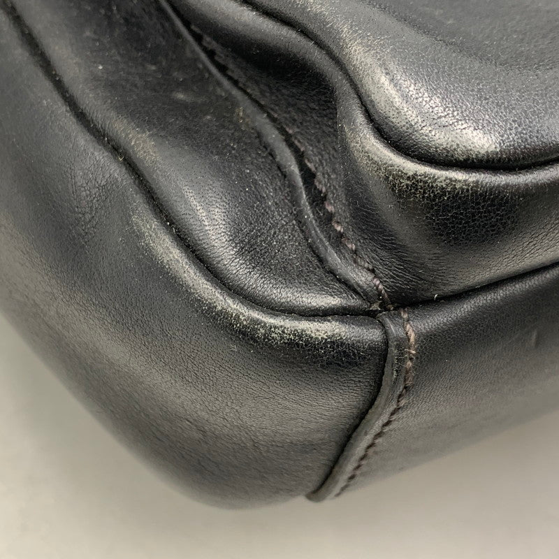 【現状渡し品】【メンズ/レディース】 LEATHER SHOULDER BAG レザー ショルダー バッグ カバン 188-260226-kh-03-izu カラー：ブラック 万代Net店