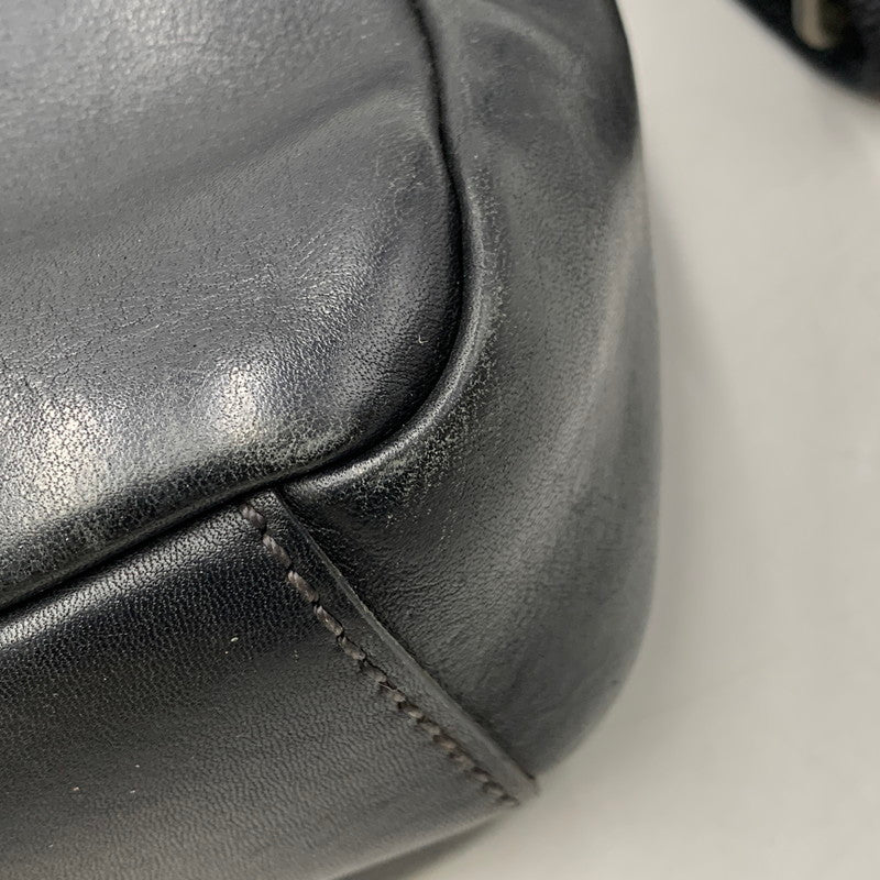 【現状渡し品】【メンズ/レディース】 LEATHER SHOULDER BAG レザー ショルダー バッグ カバン 188-260226-kh-03-izu カラー：ブラック 万代Net店