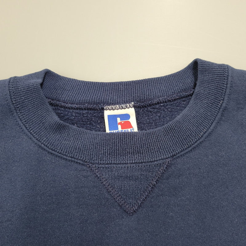 【中古品】【メンズ】 RUSSELL ラッセル USA製 BLANK SWEAT SHIRT ブランク スウェットシャツ トップス トレーナー 146-260226-ya-13-izu サイズ：L カラー：ネイビー 万代Net店