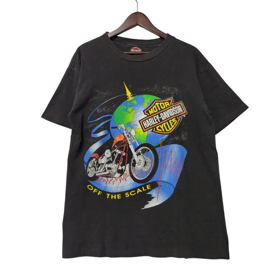 【中古品】【メンズ】 HARLEY-DAVIDSON ハーレーダビッドソン 両シングル OFF THE SCALE PRINT SS TEE オフ ザ スケール プリント ショートスリーブ Tシャツ 半袖 トップス 146-260329-kh-01-izu サイズ：M カラー：ブラック 万代Net店