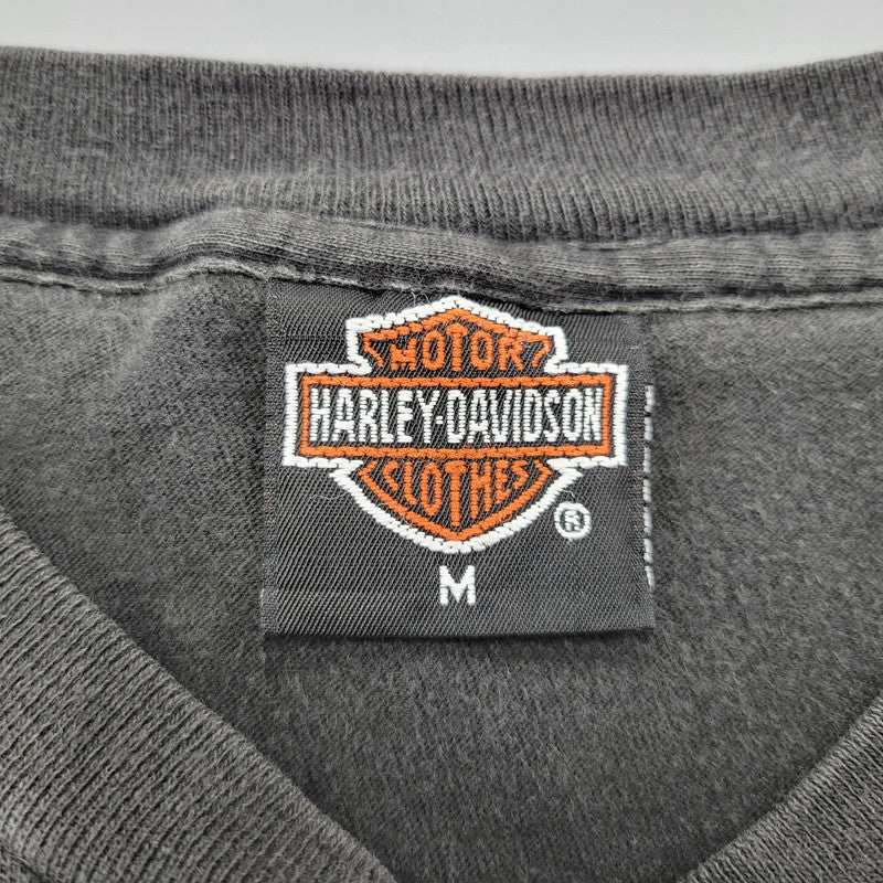 【中古品】【メンズ】 HARLEY-DAVIDSON ハーレーダビッドソン 両シングル OFF THE SCALE PRINT SS TEE オフ ザ スケール プリント ショートスリーブ Tシャツ 半袖 トップス 146-260329-kh-01-izu サイズ：M カラー：ブラック 万代Net店