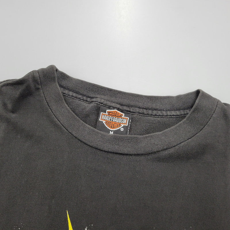 【中古品】【メンズ】 HARLEY-DAVIDSON ハーレーダビッドソン 両シングル OFF THE SCALE PRINT SS TEE オフ ザ スケール プリント ショートスリーブ Tシャツ 半袖 トップス 146-260329-kh-01-izu サイズ：M カラー：ブラック 万代Net店