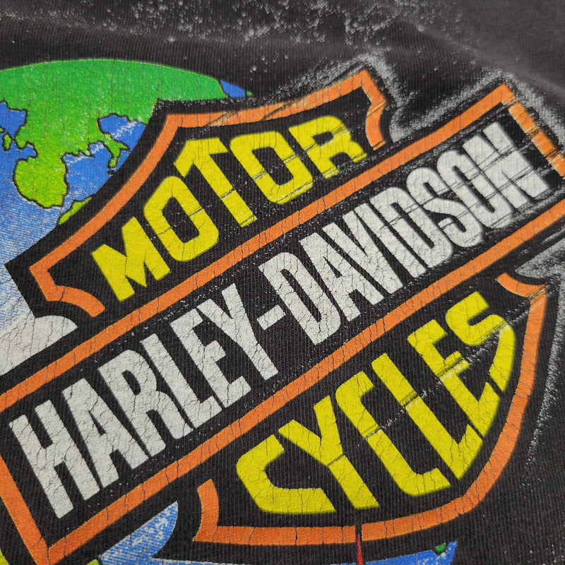 【中古品】【メンズ】 HARLEY-DAVIDSON ハーレーダビッドソン 両シングル OFF THE SCALE PRINT SS TEE オフ ザ スケール プリント ショートスリーブ Tシャツ 半袖 トップス 146-260329-kh-01-izu サイズ：M カラー：ブラック 万代Net店