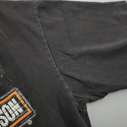 【中古品】【メンズ】 HARLEY-DAVIDSON ハーレーダビッドソン 両シングル OFF THE SCALE PRINT SS TEE オフ ザ スケール プリント ショートスリーブ Tシャツ 半袖 トップス 146-260329-kh-01-izu サイズ：M カラー：ブラック 万代Net店