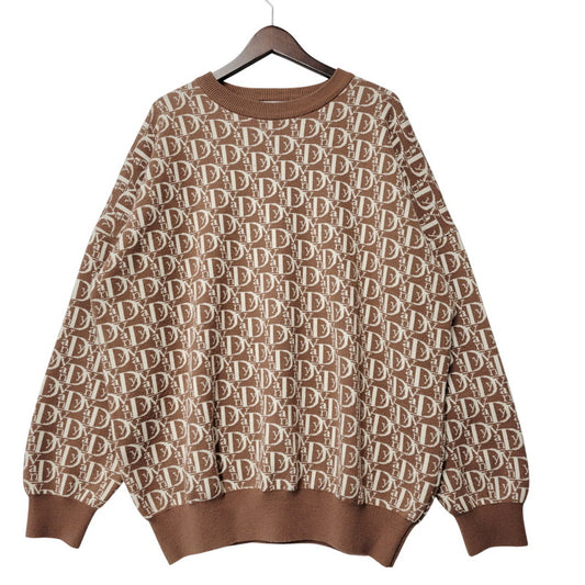 【中古美品】【メンズ】 VANDYTHEPINK ヴァンディーザピンク KNIT ニット 総柄 長袖 トップス 142-260228-as-13-izu サイズ：M カラー：ブラウン系 万代Net店