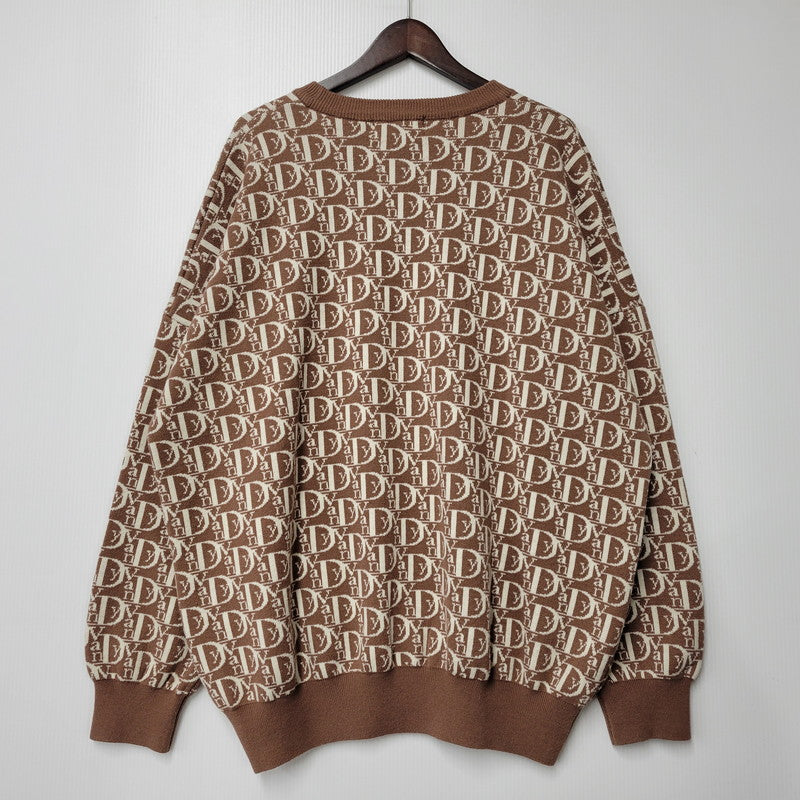 【中古美品】【メンズ】 VANDYTHEPINK ヴァンディーザピンク KNIT ニット 総柄 長袖 トップス 142-260228-as-13-izu サイズ：M カラー：ブラウン系 万代Net店