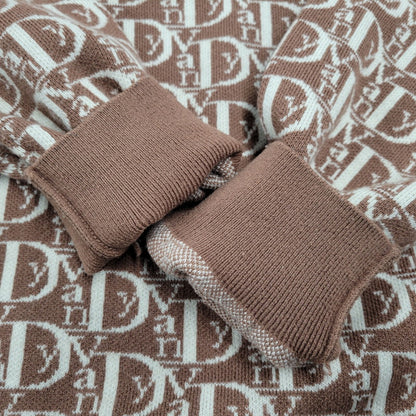【中古美品】【メンズ】 VANDYTHEPINK ヴァンディーザピンク KNIT ニット 総柄 長袖 トップス 142-260228-as-13-izu サイズ：M カラー：ブラウン系 万代Net店