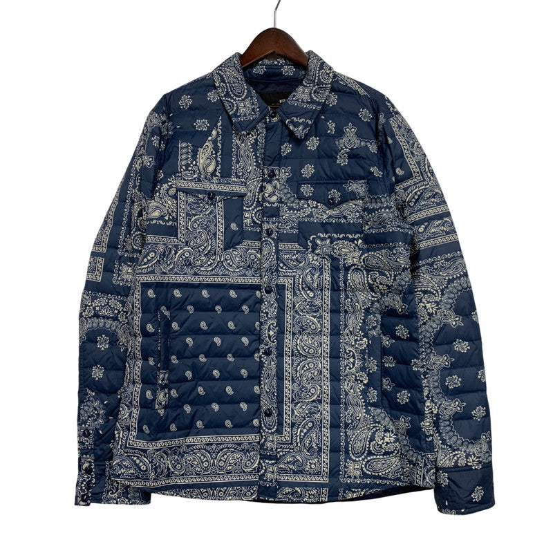 【中古品】【メンズ】 RLX RALPH LAUREN アールエルエックス ラルフローレン 784539049001 PAISLEY QUILTING DOWN JACKET ペイズリー キルティング ダウン ジャケット アウター 147-260224-cs-01-izu サイズ：M カラー：ブルー×ホワイト 万代Net店