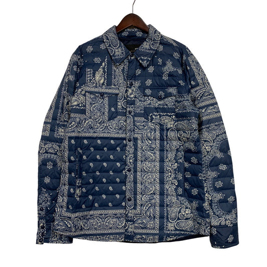 【中古品】【メンズ】 RLX RALPH LAUREN アールエルエックス ラルフローレン 784539049001 PAISLEY QUILTING DOWN JACKET ペイズリー キルティング ダウン ジャケット アウター 147-260224-cs-01-izu サイズ：M カラー：ブルー×ホワイト 万代Net店
