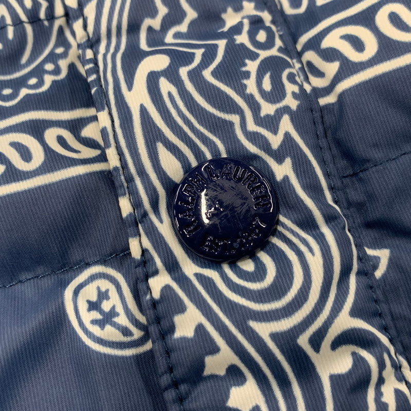 【中古品】【メンズ】 RLX RALPH LAUREN アールエルエックス ラルフローレン 784539049001 PAISLEY QUILTING DOWN JACKET ペイズリー キルティング ダウン ジャケット アウター 147-260224-cs-01-izu サイズ：M カラー：ブルー×ホワイト 万代Net店