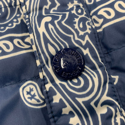 【中古品】【メンズ】 RLX RALPH LAUREN アールエルエックス ラルフローレン 784539049001 PAISLEY QUILTING DOWN JACKET ペイズリー キルティング ダウン ジャケット アウター 147-260224-cs-01-izu サイズ：M カラー：ブルー×ホワイト 万代Net店