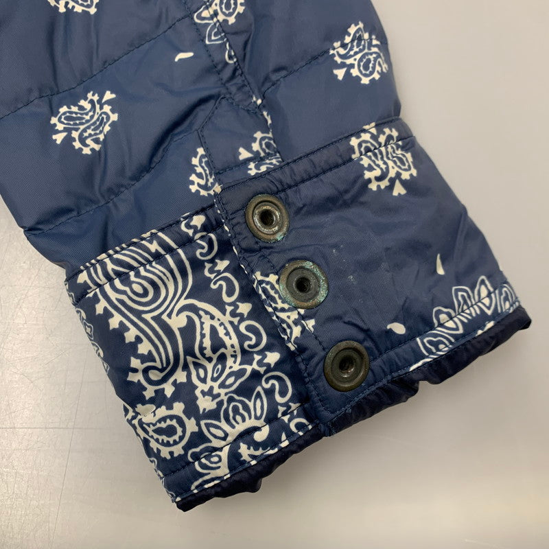 【中古品】【メンズ】 RLX RALPH LAUREN アールエルエックス ラルフローレン 784539049001 PAISLEY QUILTING DOWN JACKET ペイズリー キルティング ダウン ジャケット アウター 147-260224-cs-01-izu サイズ：M カラー：ブルー×ホワイト 万代Net店