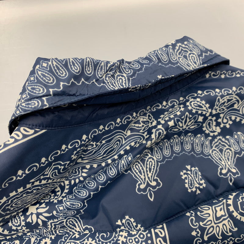 【中古品】【メンズ】 RLX RALPH LAUREN アールエルエックス ラルフローレン 784539049001 PAISLEY QUILTING DOWN JACKET ペイズリー キルティング ダウン ジャケット アウター 147-260224-cs-01-izu サイズ：M カラー：ブルー×ホワイト 万代Net店