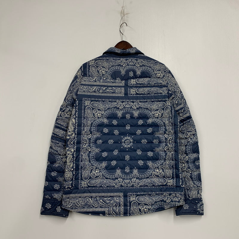 【中古品】【メンズ】 RLX RALPH LAUREN アールエルエックス ラルフローレン 784539049001 PAISLEY QUILTING DOWN JACKET ペイズリー キルティング ダウン ジャケット アウター 147-260224-cs-01-izu サイズ：M カラー：ブルー×ホワイト 万代Net店
