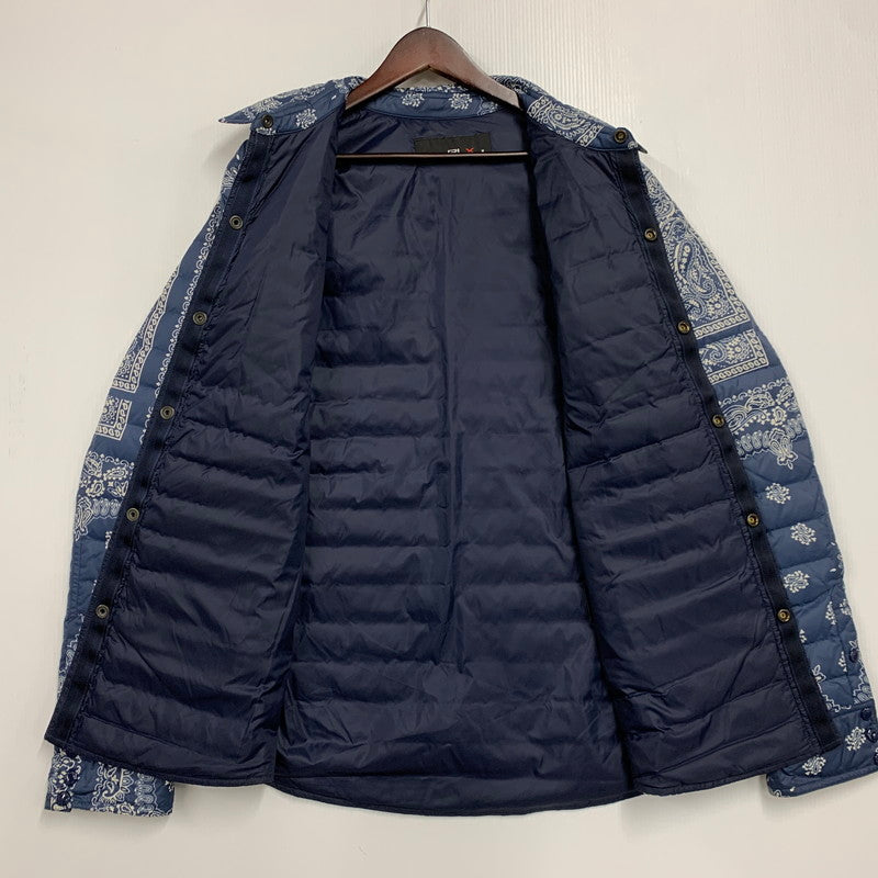 【中古品】【メンズ】 RLX RALPH LAUREN アールエルエックス ラルフローレン 784539049001 PAISLEY QUILTING DOWN JACKET ペイズリー キルティング ダウン ジャケット アウター 147-260224-cs-01-izu サイズ：M カラー：ブルー×ホワイト 万代Net店
