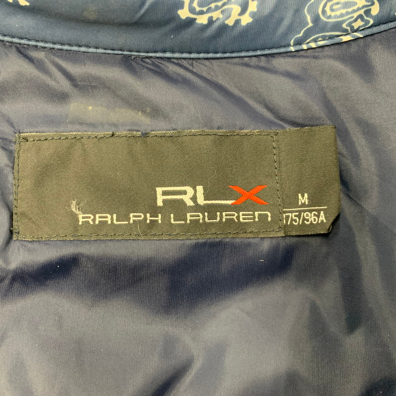 【中古品】【メンズ】 RLX RALPH LAUREN アールエルエックス ラルフローレン 784539049001 PAISLEY QUILTING DOWN JACKET ペイズリー キルティング ダウン ジャケット アウター 147-260224-cs-01-izu サイズ：M カラー：ブルー×ホワイト 万代Net店
