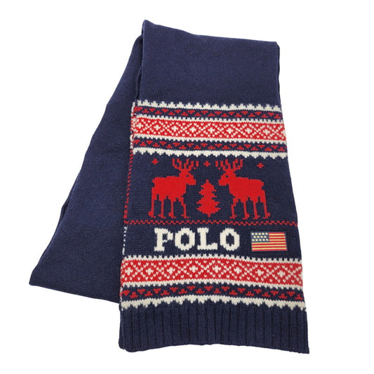 【中古品】【メンズ/レディース】 NORDIC WOOL MUFFLER ノルディック ウール マフラー 187-260303-ya-02-izu カラー：ネイビー 万代Net店