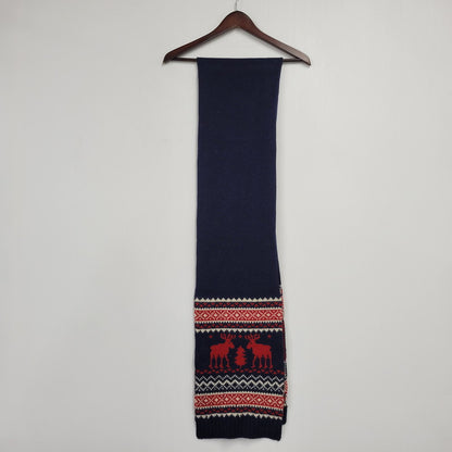 【中古品】【メンズ/レディース】 NORDIC WOOL MUFFLER ノルディック ウール マフラー 187-260303-ya-02-izu カラー：ネイビー 万代Net店