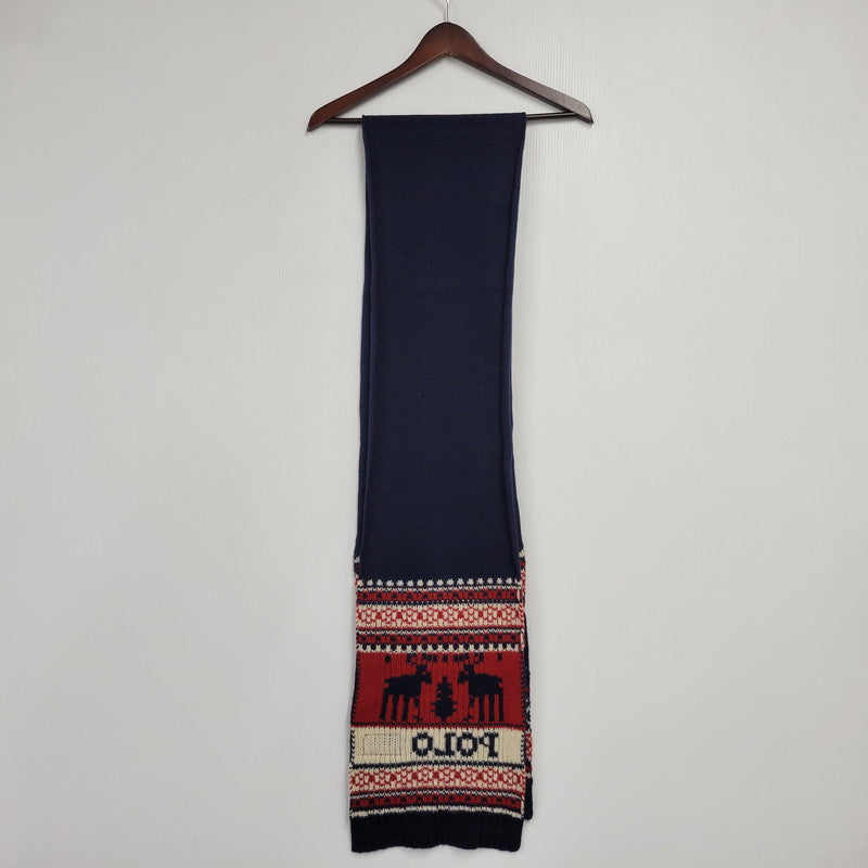 【中古品】【メンズ/レディース】 NORDIC WOOL MUFFLER ノルディック ウール マフラー 187-260303-ya-02-izu カラー：ネイビー 万代Net店