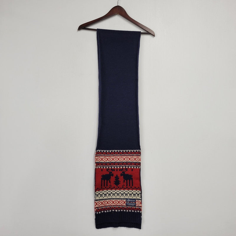 【中古品】【メンズ/レディース】 NORDIC WOOL MUFFLER ノルディック ウール マフラー 187-260303-ya-02-izu カラー：ネイビー 万代Net店