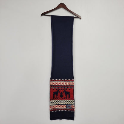 【中古品】【メンズ/レディース】 NORDIC WOOL MUFFLER ノルディック ウール マフラー 187-260303-ya-02-izu カラー：ネイビー 万代Net店