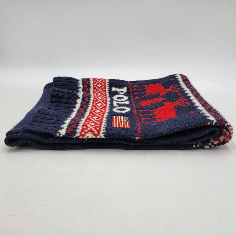 【中古品】【メンズ/レディース】 NORDIC WOOL MUFFLER ノルディック ウール マフラー 187-260303-ya-02-izu カラー：ネイビー 万代Net店
