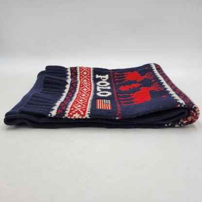 【中古品】【メンズ/レディース】 NORDIC WOOL MUFFLER ノルディック ウール マフラー 187-260303-ya-02-izu カラー：ネイビー 万代Net店
