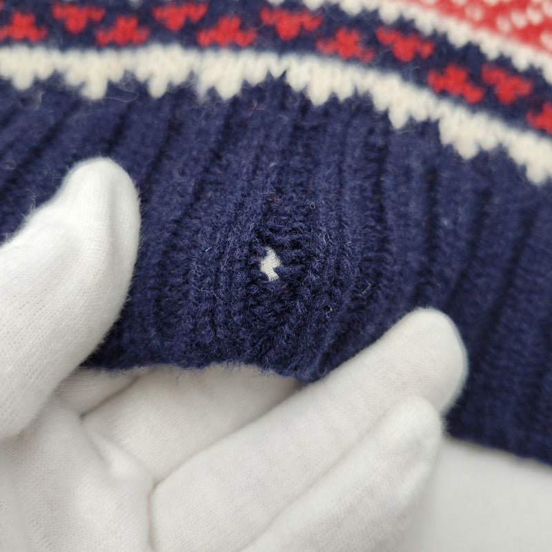 【中古品】【メンズ/レディース】 NORDIC WOOL MUFFLER ノルディック ウール マフラー 187-260303-ya-02-izu カラー：ネイビー 万代Net店