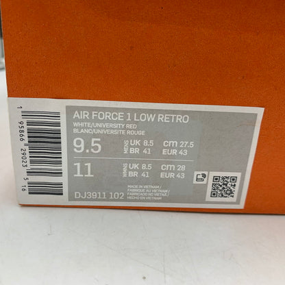【中古美品】【メンズ】 AIR FORCE 1 LOW RETRO DJ3911-102 エア フォース 1 ロー レトロ スニーカー シューズ 靴 160-260226-as-06-izu サイズ：27.5cm カラー：WHITE/UNIVERSITY RED 万代Net店