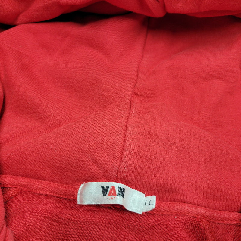 【中古品】【メンズ】 VAN JAC ヴァンヂャケット 045M01-002 BACK ARCH LOGO FULLZIP HOODIE バック アーチ ロゴ フルジップ フーディー トップス パーカー 147-260302-ya-05-izu サイズ：LL カラー：レッド 万代Net店