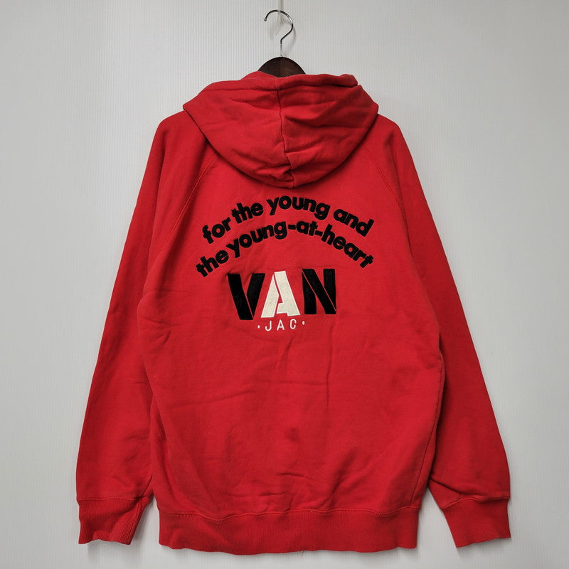 【中古品】【メンズ】 VAN JAC ヴァンヂャケット 045M01-002 BACK ARCH LOGO FULLZIP HOODIE バック アーチ ロゴ フルジップ フーディー トップス パーカー 147-260302-ya-05-izu サイズ：LL カラー：レッド 万代Net店