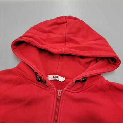 【中古品】【メンズ】 VAN JAC ヴァンヂャケット 045M01-002 BACK ARCH LOGO FULLZIP HOODIE バック アーチ ロゴ フルジップ フーディー トップス パーカー 147-260302-ya-05-izu サイズ：LL カラー：レッド 万代Net店