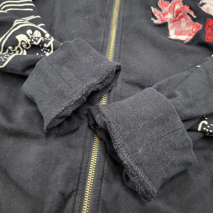【中古品】【メンズ】 絡繰魂 ZIP UP HOODED SWEATSHIRTジップアップ フーデッド スウェットシャツ トップス パーカー 145-260302-ya-04-izu サイズ：M カラー：BLACK 万代Net店