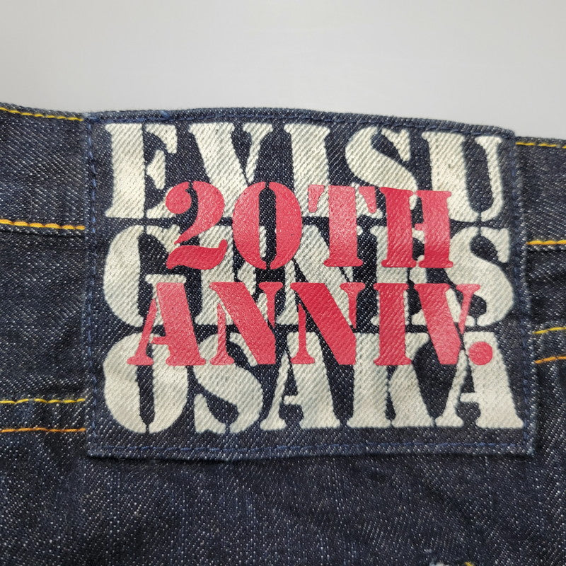 【中古品】【メンズ】 EVISU エヴィス 20TH ANNIVERSARY DENIM PANTS デニムパンツ 戒×カモメ 刺繍 ジーンズ ボトムス 156-260225-as-09-izu サイズ：40 カラー：インディゴ 万代Net店