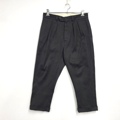 【中古品】【メンズ】 NEAT ニート 2-TUCK COTTON SLACKS PANTS 2タック コットン スラックス パンツ ボトムス 151-260225-yn-04-izu サイズ：48 カラー：ブラック 万代Net店