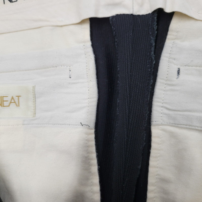 【中古品】【メンズ】 NEAT ニート 2-TUCK COTTON SLACKS PANTS 2タック コットン スラックス パンツ ボトムス 151-260225-yn-04-izu サイズ：48 カラー：ブラック 万代Net店