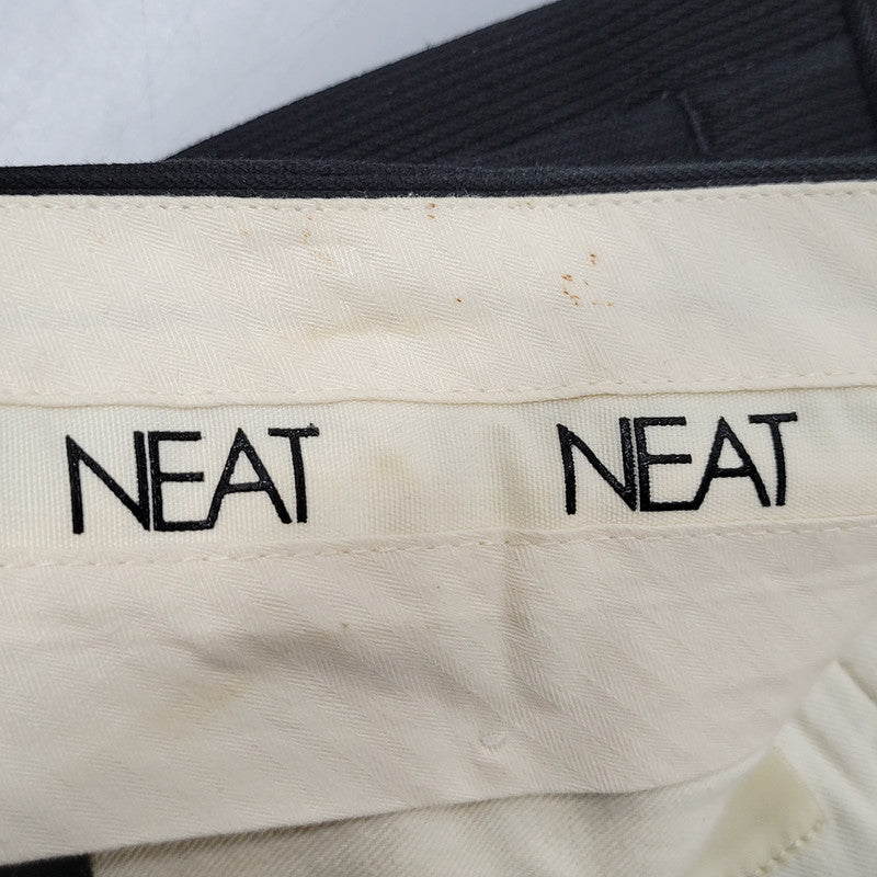 【中古品】【メンズ】 NEAT ニート 2-TUCK COTTON SLACKS PANTS 2タック コットン スラックス パンツ ボトムス 151-260225-yn-04-izu サイズ：48 カラー：ブラック 万代Net店