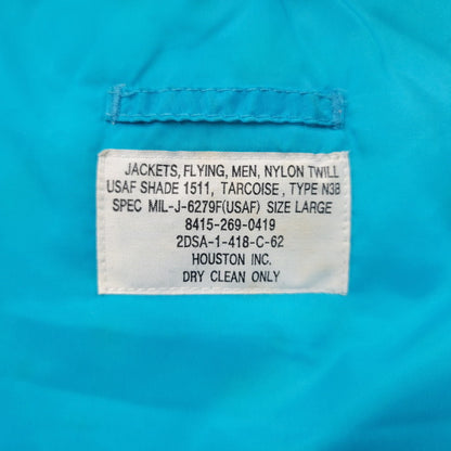【現状渡し品】【メンズ】 HUSTON ヒューストン 2DSA-1-418-C-62 中国製 N-3B FLIGHT JACKET フライト ジャケット アウター 145-260302-ya-14-izu サイズ：L カラー：ターコイズ 万代Net店