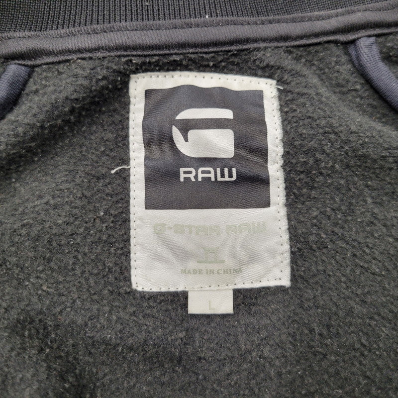 【中古品】【メンズ】 G-STAR RAW ジースター ロゥ BISHOP VEST ビショップ ベスト SW L/S ロングスリーブ 素材切替 ブルゾン アウター 141-260302-ya-13-izu サイズ：L カラー：BLACK 万代Net店