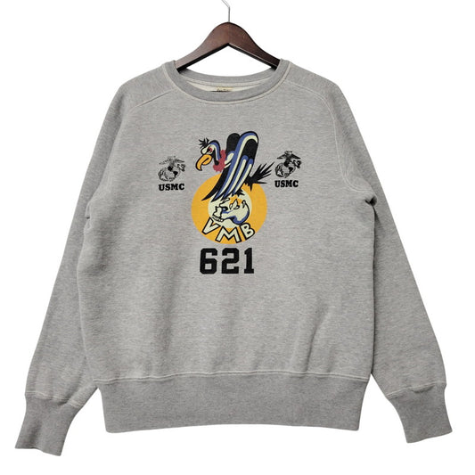 【中古品】【メンズ】 USMC 621 PRINT SWEATSHIRT プリント スウェット シャツ トップス トレーナー 145-260302-ya-01-izu サイズ：L カラー：グレー 万代Net店